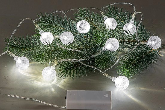 Lichterkette 10 Acrylkugeln