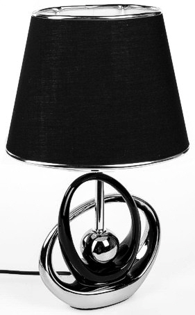 Lampe schwarz-silber 40 cm