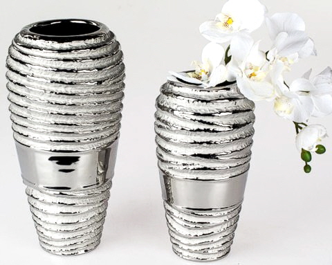 Vasen Organic-Silber 30 + 24 cm