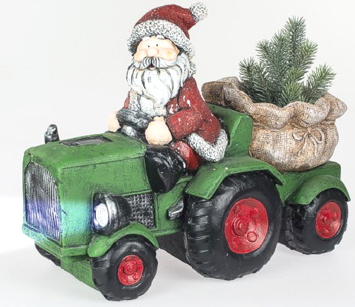 Weihnachtsmann mit Traktor 42 x 35 cm